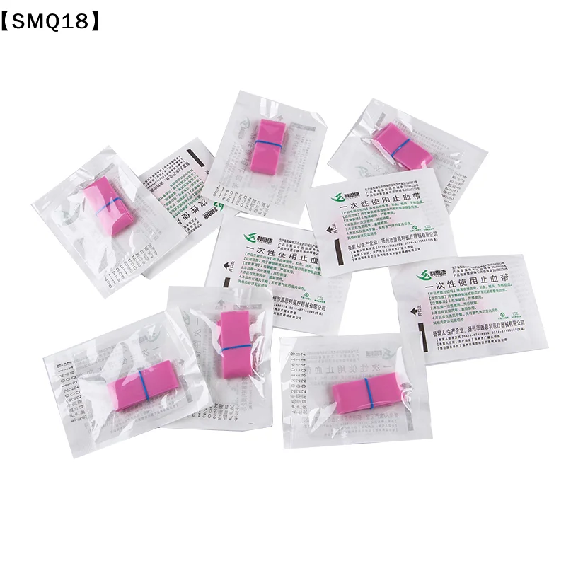 10-tiras-de-torniquete-descartavel-pre-cortado-rosa-com-cinto-elastico-para-kit-de-primeiros-socorros-torniquete-de-borracha-descartavel【smq】
