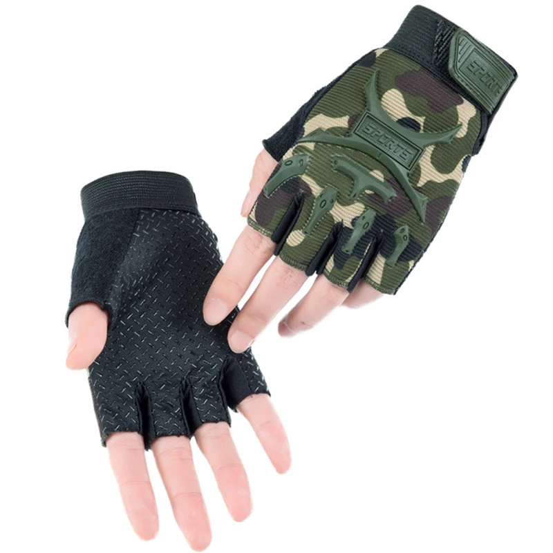 Fahrradhandschuhe für Kinder, taktische fingerlose Handschuhe, Sommer, Frühling, schützende Outdoor-Wanderhandschuhe, Rollschuh-Handschuhe für Kinder, rutschfeste Trainingshandschuhe – Detail 5
