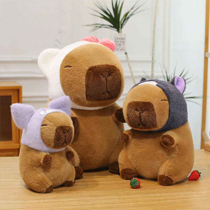 

Capybara Plush Toy with Hat Cute Cuddly Stuffed Animal for Kids Girls Birthday Xmas Gift Large Doll for Claw Machine Prizes