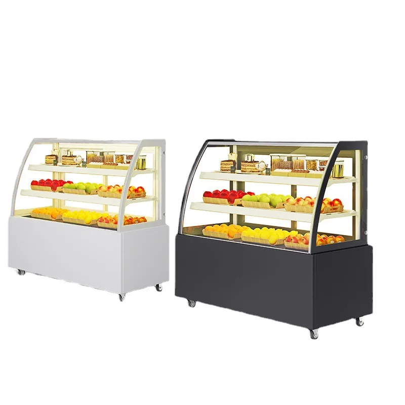 

Commercial cake cabinet Desktop refrigerated fresh-keeping cabinet Beverage display cabinet Fruit vertical air-cooled curved