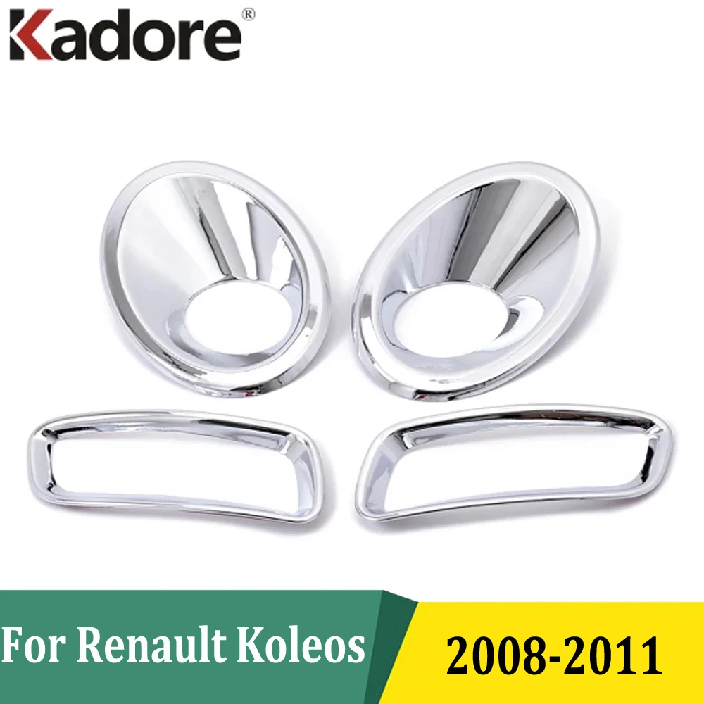 Für RENAULT KOLEOS 2008 2009 2010 2011 Chrom Front Nebelscheinwerfer Abdeckung Hinten Nebel Licht
