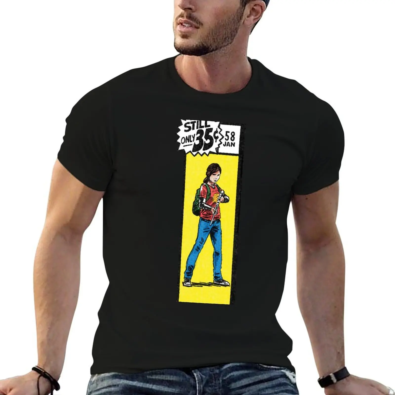 

Comic book corner box - Ellie The Last of Us fan art T-Shirt aesthetic clothes custom shirt blacks anime oversized t shirt men