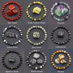 Natural Stone Beads Bracelet For Women Men Amethysts Crystal Quartzs Agate Tiger Eye Elastic Bangles Reiki Healling Jewelry Gift