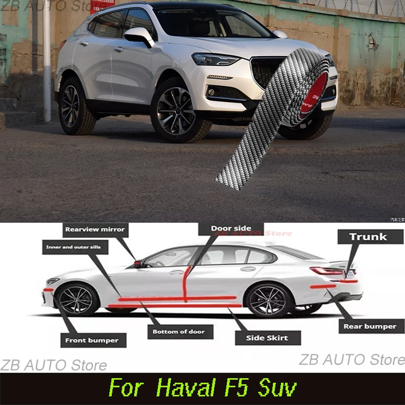 

For Haval F5 Suv Strong adhesive bumper strip, front and rear lip side skirts, collision and scratch resistant, suitable