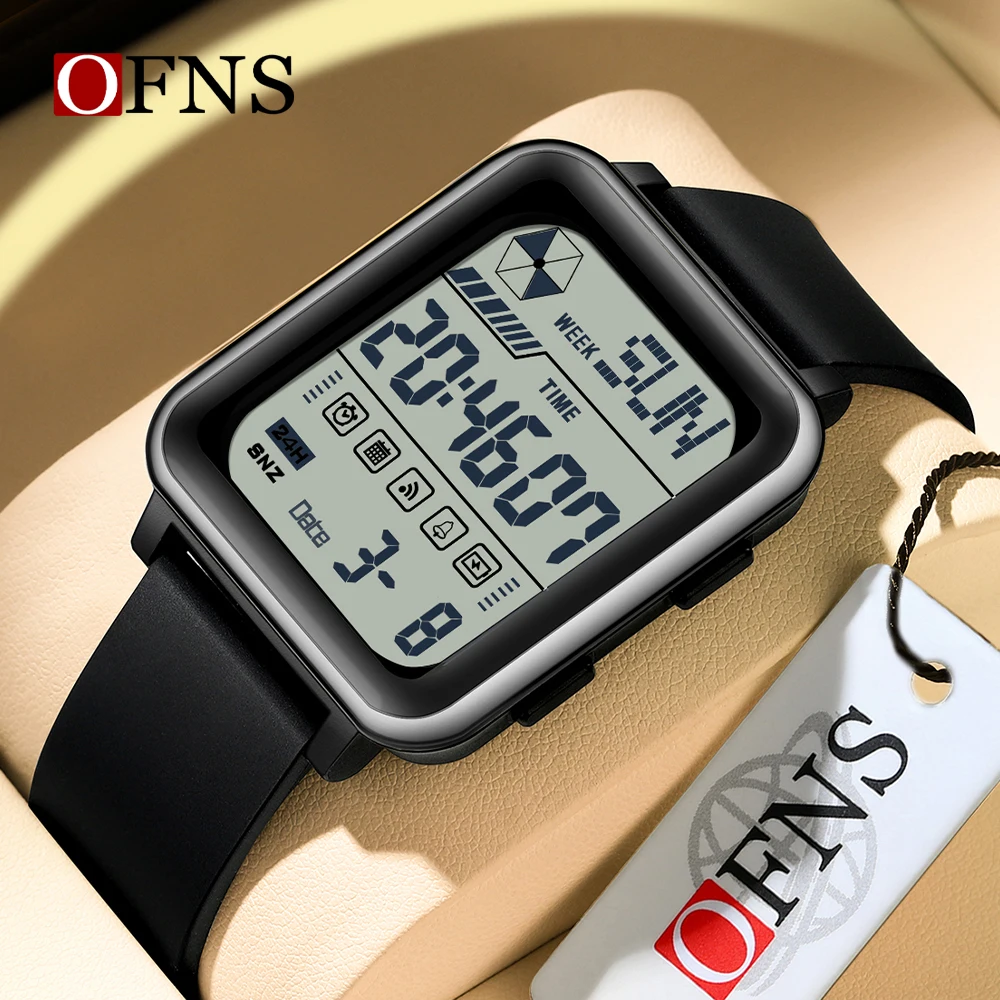 OFNS New Style Design Electronic Men\'s Teenagers Sport Wristwatch High Quality Waterproof Stopwatch Multifunction Student Watch