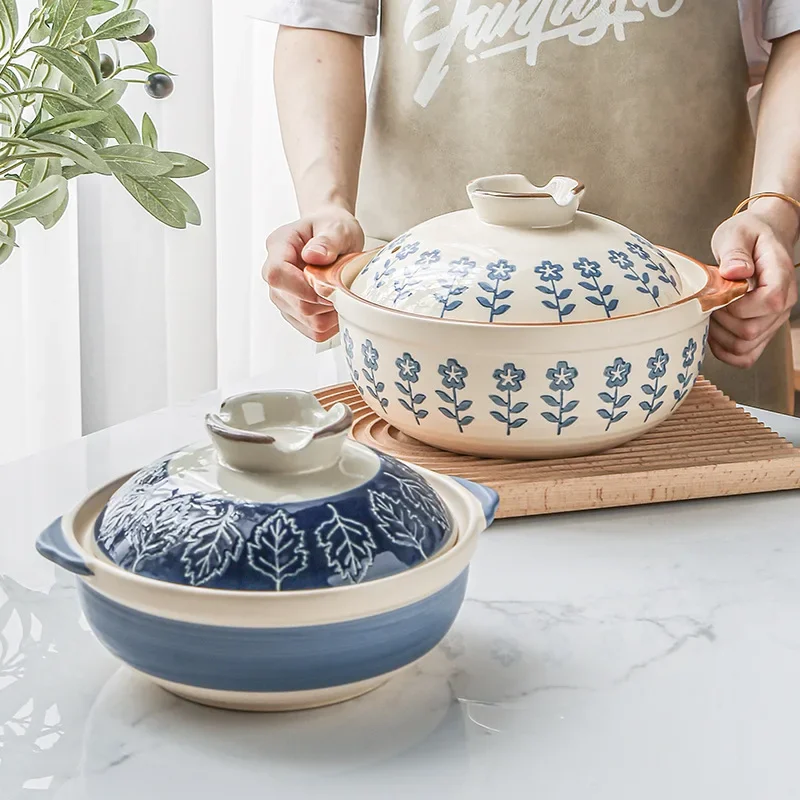 

Hot pot casserole slow cooker 2.5L Ceramic Clay pot for cooking cookware pots and pans High temperature Crock pot casserole dish
