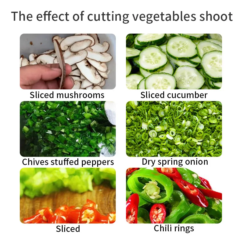 Wielofunkcyjna maszyna do cięcia warzyw stołówka komercyjna do krojenia porów cebulowych automatyczna mała krajalnica do krojenia pieprzu