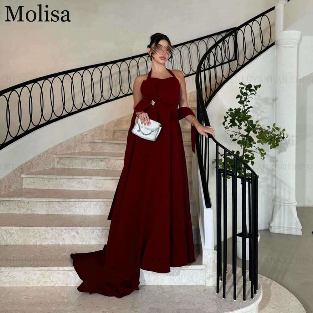 

MOLISA Exquisite Formal Occasion Dresses 2025 New Customized Flower Beading A-Line Halter Floor-Length Party Prom Evening Gowns