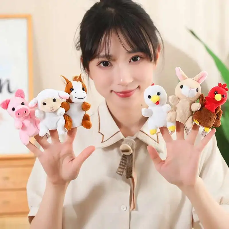 Poupée à doigt de 9CM, jouet pour enfants, série 29 animaux de la Jungle, Lion, tigre, renard, Koala, histoire familiale, jeu de rôle, jouets à doigts