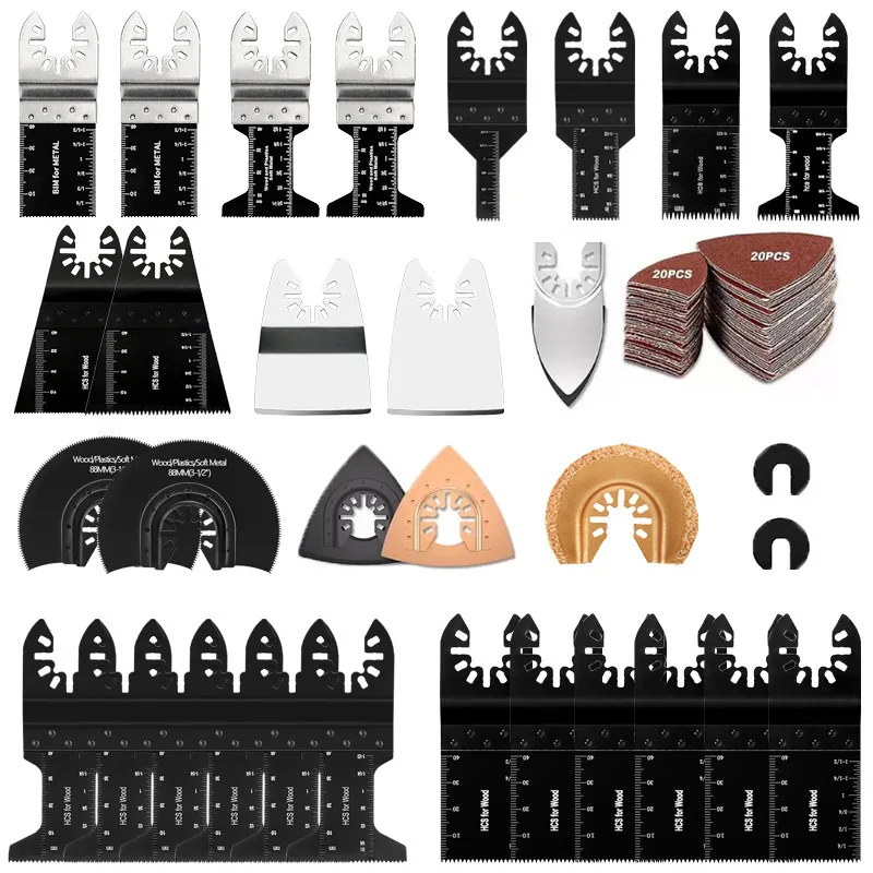 

72Pcs Universal Oscillating Saw Blades Set, Multitool Accessories for Wood Plastic Soft Metal, Suitable for Makita Dewalt