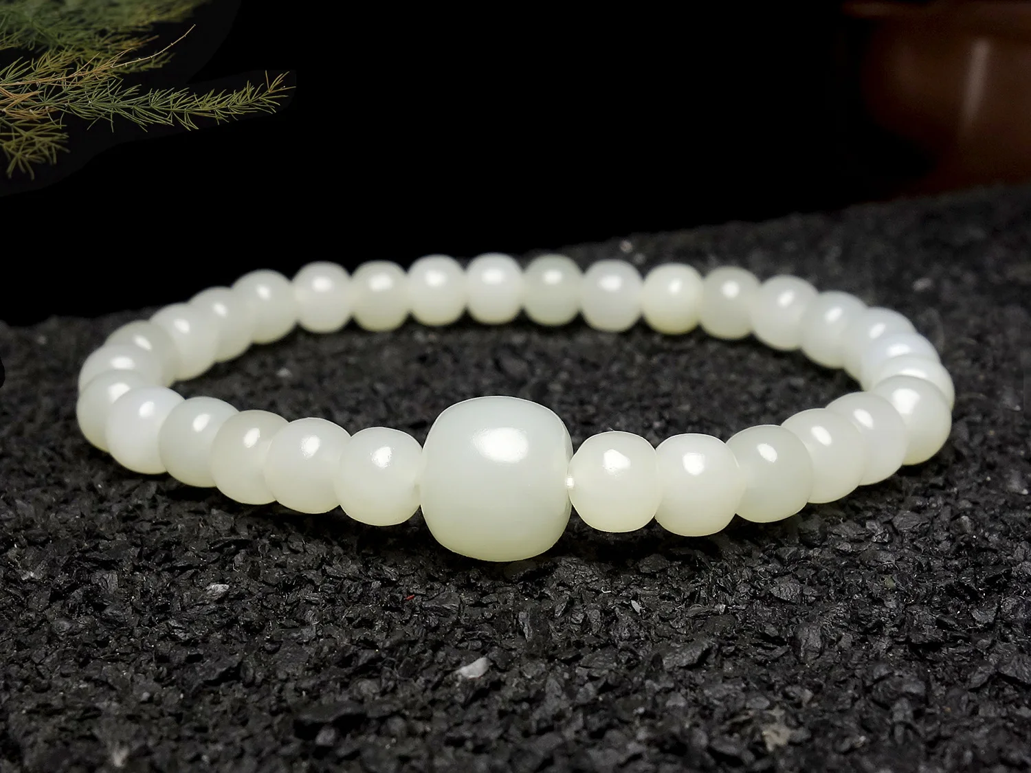 

Ювелирные изделия из натурального нефрита Хэтянь, белого нефрита, антикварный браслет из бисера