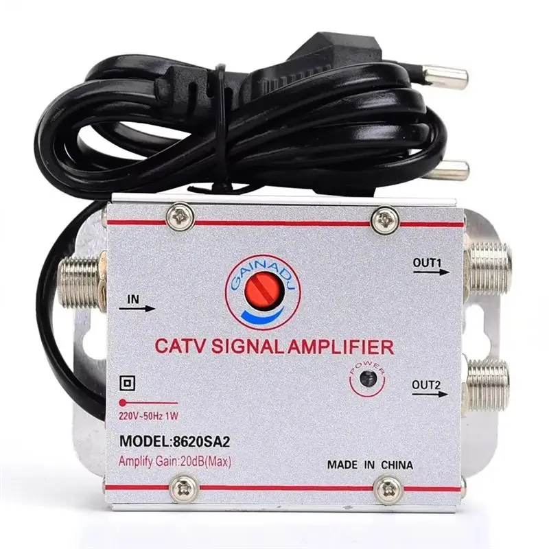 N34R-EU Plug Ground Wave DTMB Cable TV Splitter Amplifier 20DB Digital TV Antenna Signal Booster Home TV Equipment