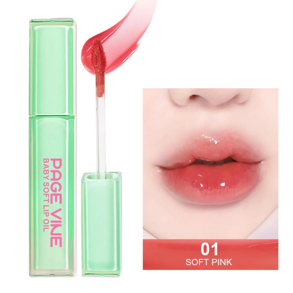 Lápiz labial brillante de tubo cuadrado verde menta, brillo de labios hidratante de larga duración, fácil de colorear, resistente al agua, para mujer/niña