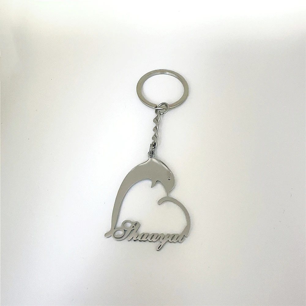 Customied Personalized Name Keychain Men Women Stainless Steel Name Keychains Customized Letter Logo Key Chain Jewelry Gift