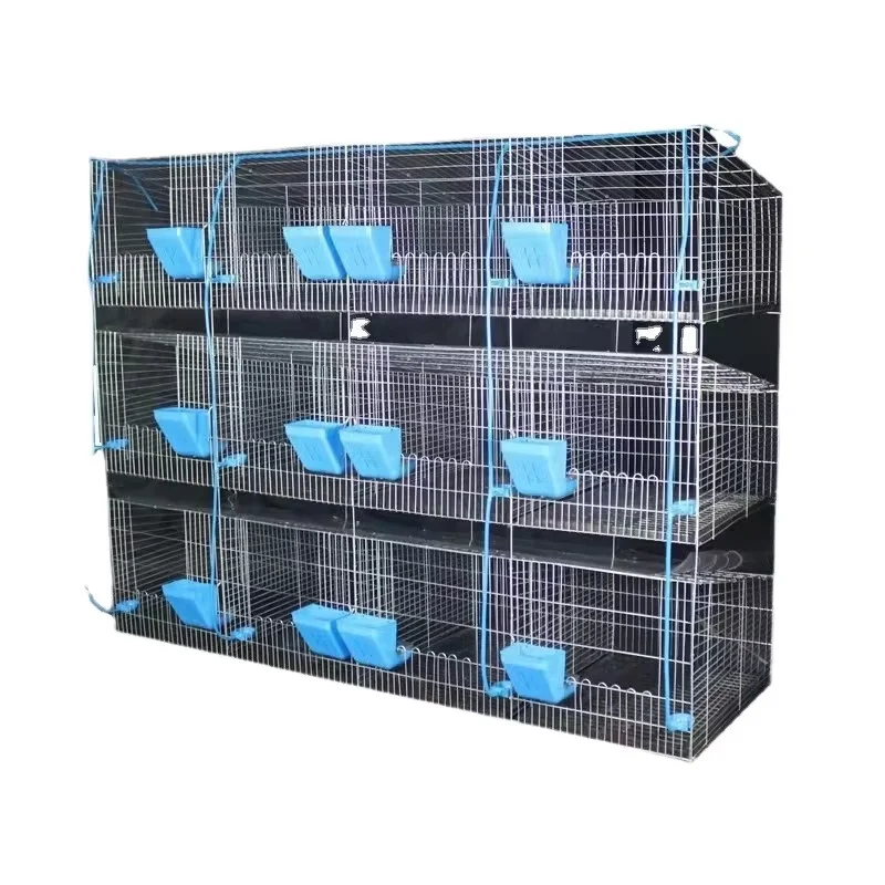 

Poultry Farm Equipment 12 Rabbit Cages Galvanized Welded Breeding Rabbit House Attached Nest Box and Rabbit Cages