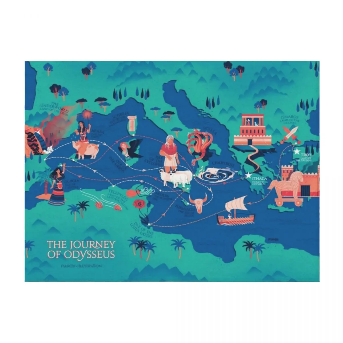 

Odyssey Map - safe for work Throw Blanket Decoratives Sofa Throw Hairy Winter beds Blankets