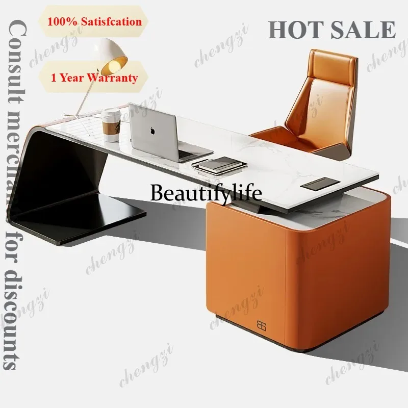 TTT  High Design Sense Office Desk Rock Plate Simple Study Writing Office Desk Computer L-shaped Corner Office Furniture·