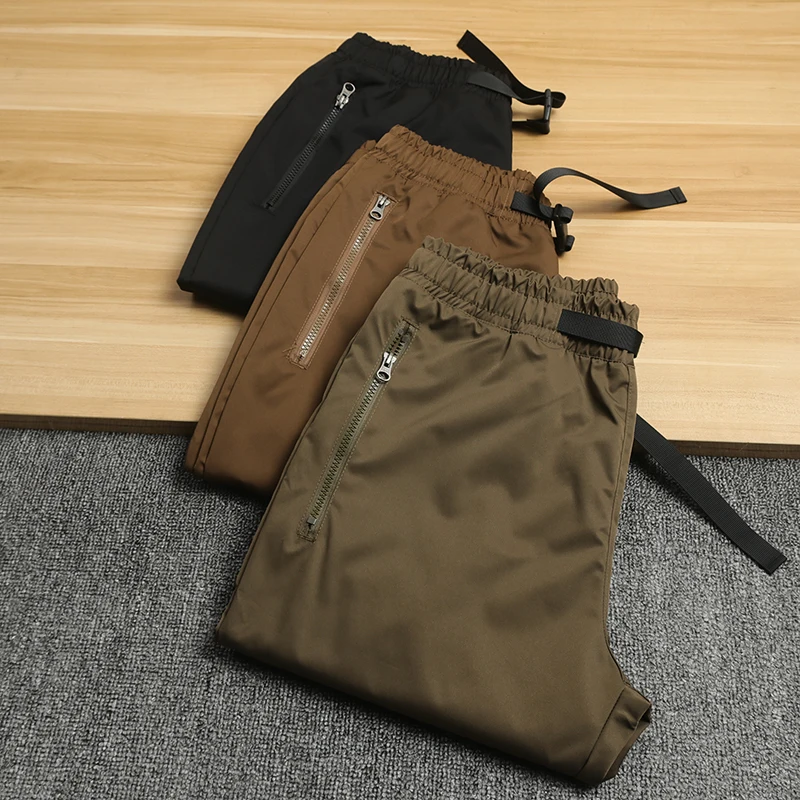 

Спортивные брюки из технической ветрозащитной ткани на открытом воздухе с эластичной резинкой на талии, свободные легкие повседневные брюки на весну и лето для мужчин