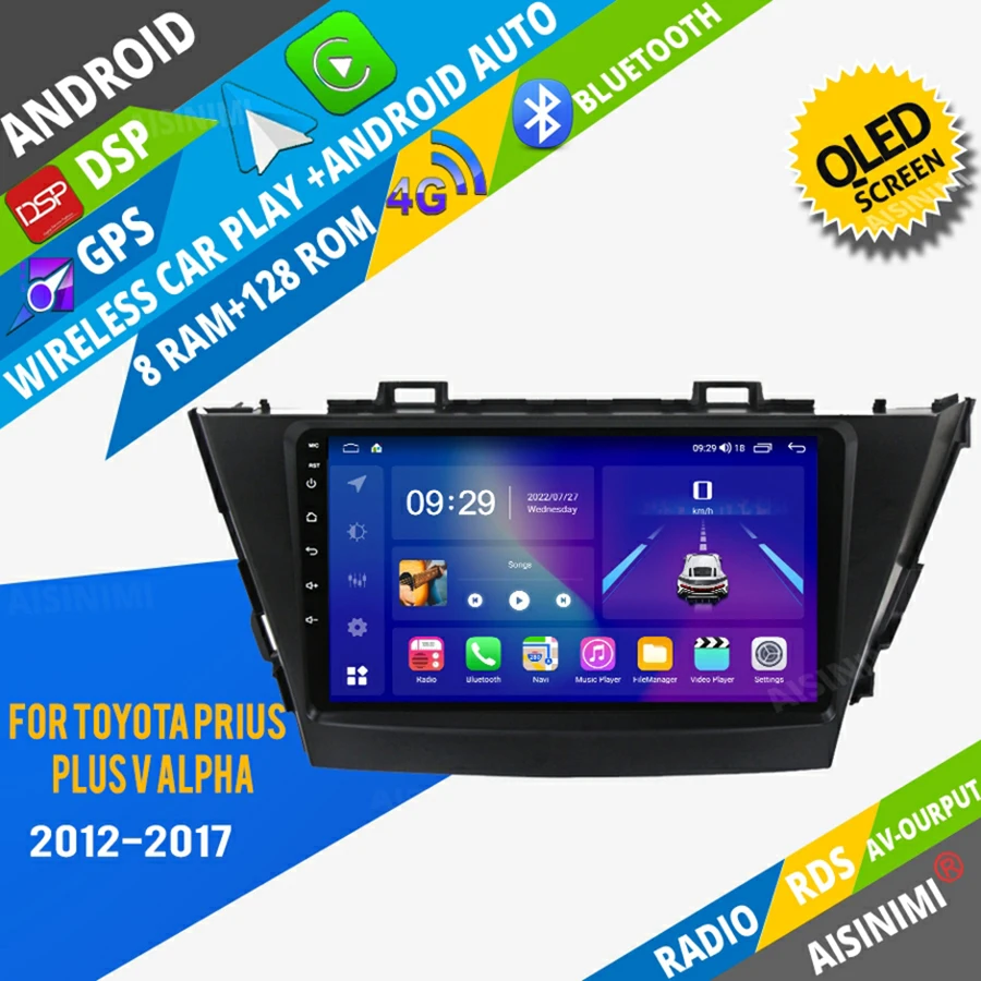 

AISINIMI автомобильный dvd-плеер на основе Android навигация для Toyota Prius Plus V Alpha 2012 автомобильное радио автомобильное аудио Gps мультимедийный стерео монитор