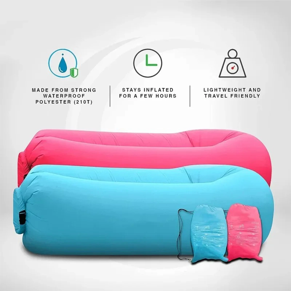 Folding Lazy Inflatable Sofa Outdoor Camping Portable Air Bed Bean Bag Beach Park Music Festival Concert Recliner Outdoor Gear