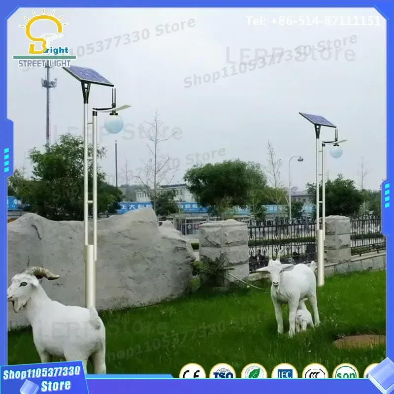 Outdoor Solar Wall Light 9W 20W IP65 Waterproof Garden Lamp Bridgelux LED 12V 36AH Battery Western Style Fence Lighting