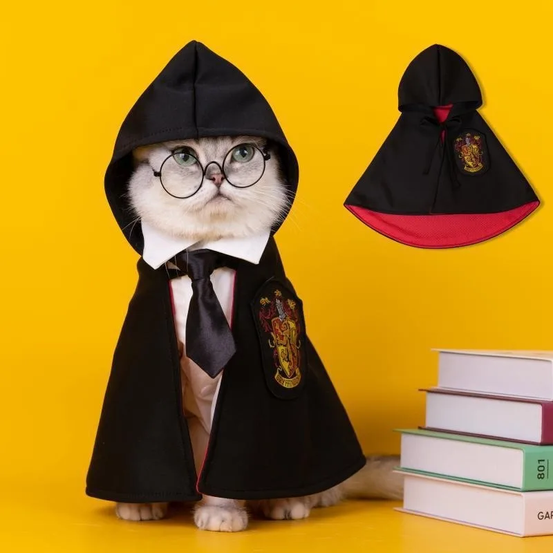 

Dog Cat Halloween Magic Cape Witchcraft Style Pet Cosplay Costume Set Pet Party Clothes for Small Medium Large Dog Cat Accessory