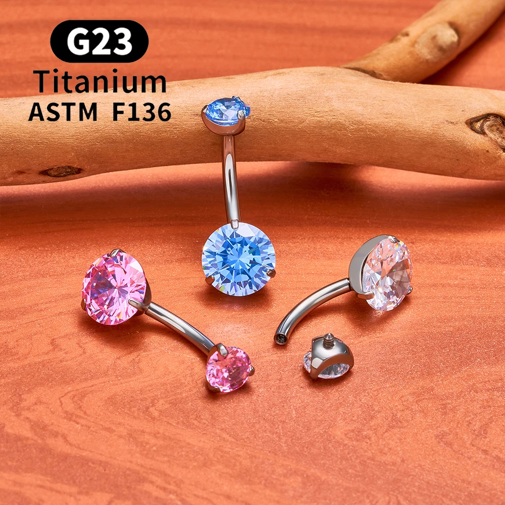 ASTM F136 Titan Bauchnabelpiercing mit Bananendesign, 14G, runder Zirkon, 8/10/12mm, sexy Bauchnabelring, Körperschmuck – Detail 7