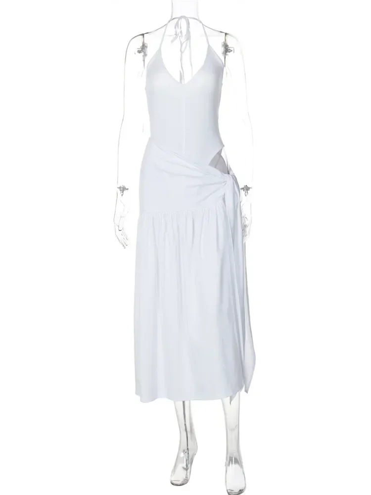 Tossy-Ensemble 2 Pièces pour Femme, Combinaison Sexy à Col en V, Jupe Plissée Taille Haute à Lacets, Tenues de Bandes Blanches, 2024