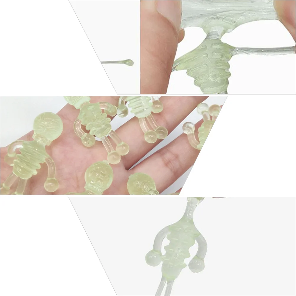 20 個発光小さな頭蓋骨 Tpr 伸縮性ハロウィーンパーティーの記念品子供大人のいたずら装飾減圧ノベルティ