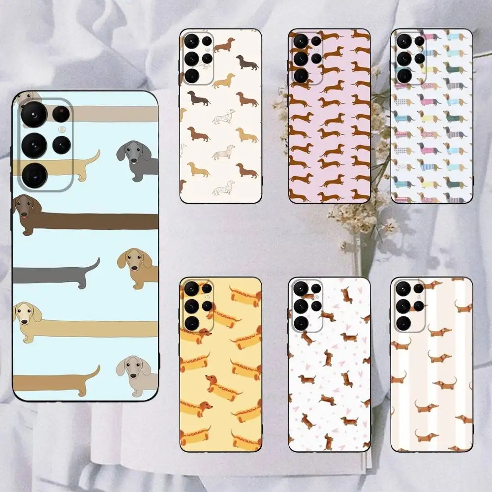 

Dachshund Dog Phone Case For Samsung Galaxy A13,A21s,A22,A31,A32,A52,A53,A71,A80,Soft Black Shell