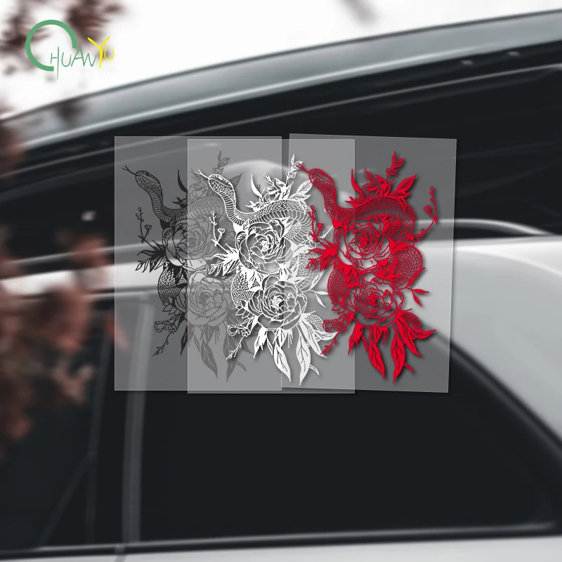 Personalized mandala snake decal for car and motorcycle to cover scratches, waterproof and reflective.