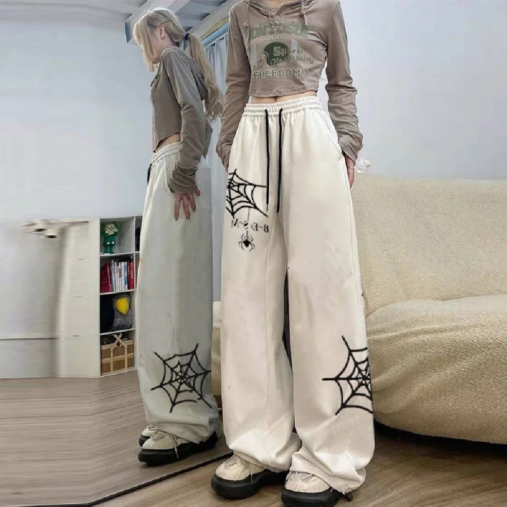 

American Retro Straight-dial Sweatpants Women Spring Autumn New Niche Design Loose Slim Hiphop Casual Pants