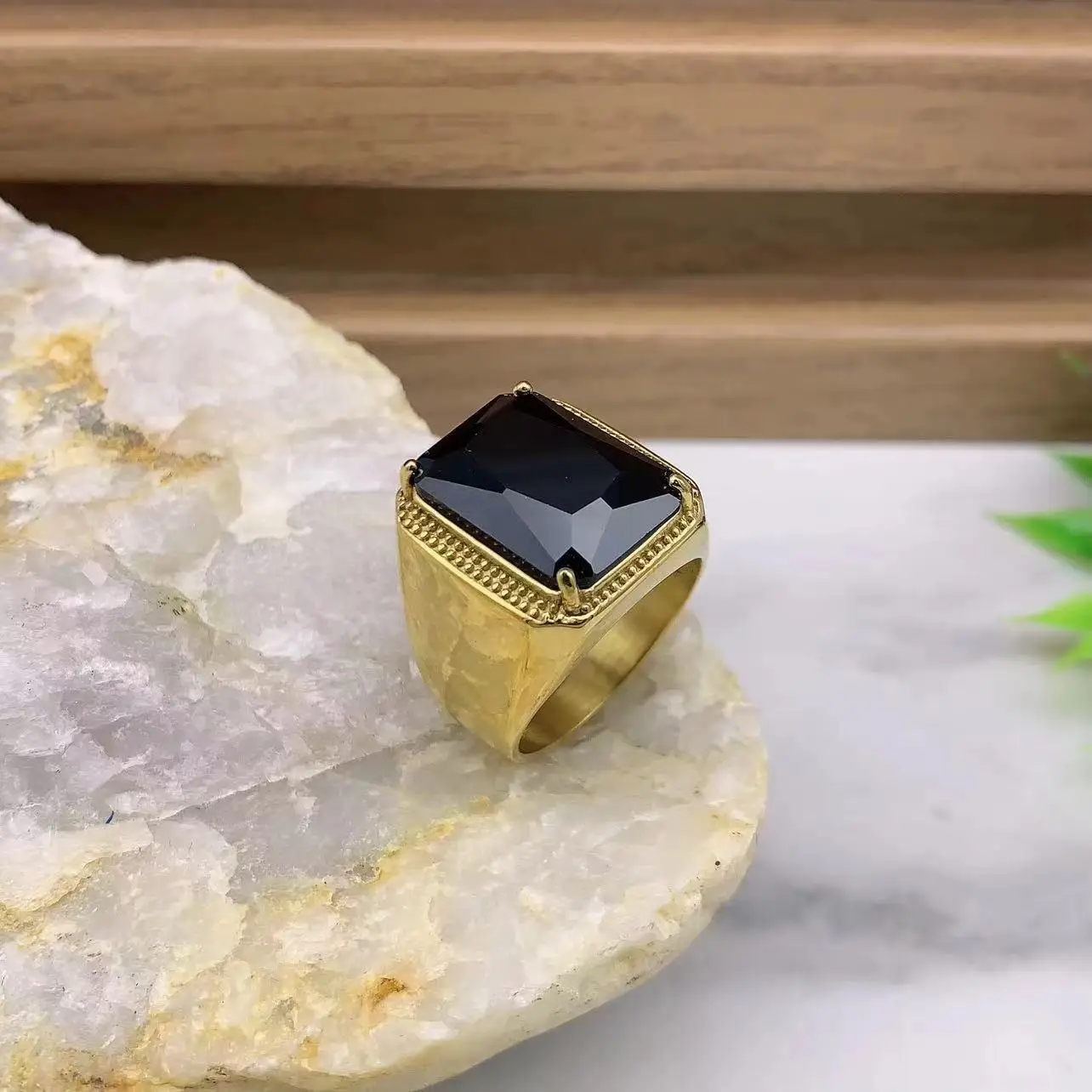 Men's/Women Gemstone Style High Quality Stainless Steel Ring - Image 3