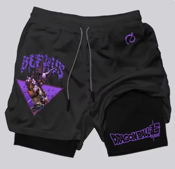 Shorts Dupla Camada Licenciados Dragon Ball 3D Print 2026 - Merchandise de Anime S-2XL - Moda Goku Vegeta Tendência