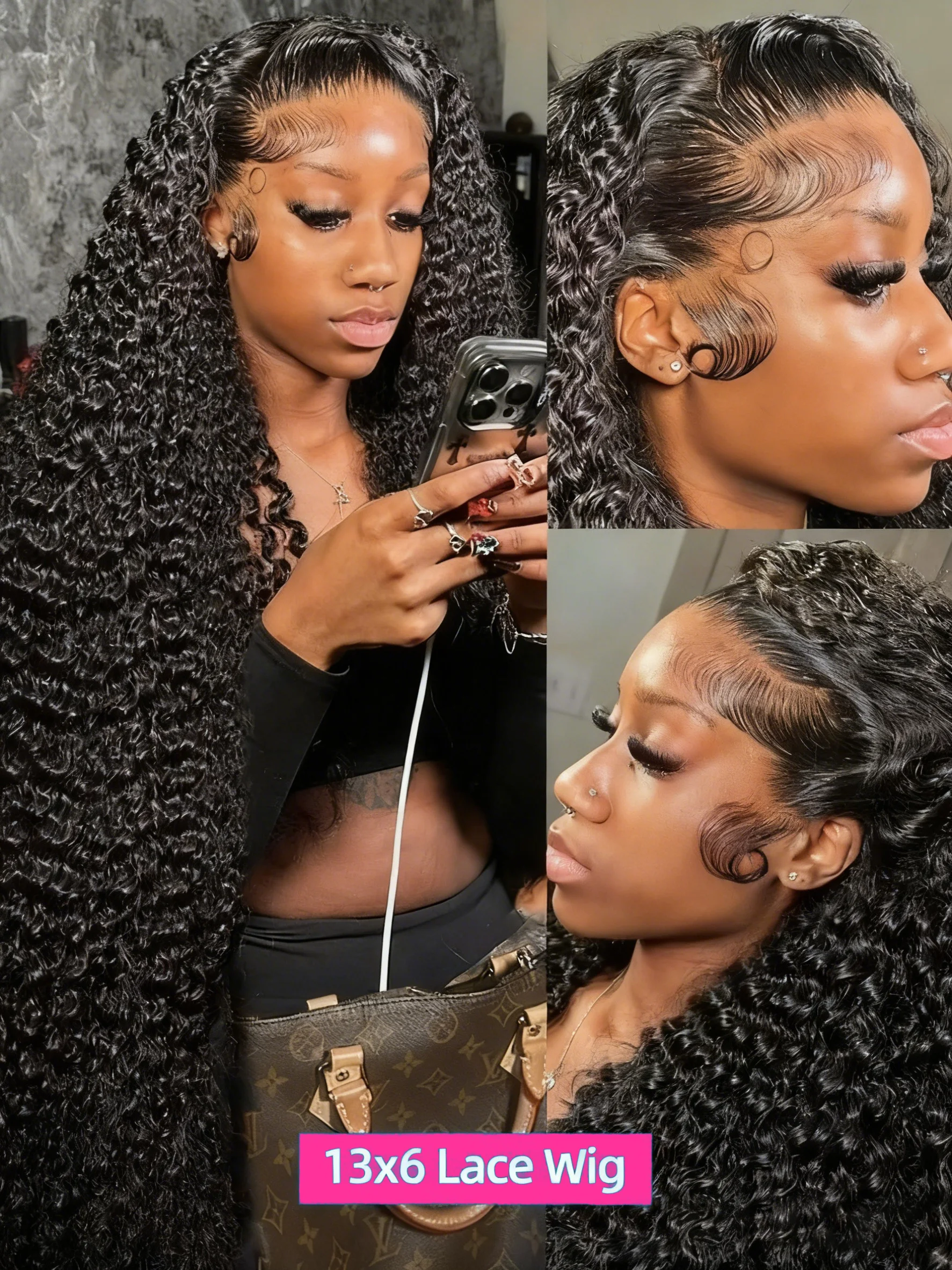 الذهبي 200% الكثافة مجعد 13x6 13x4 HD الدانتيل أمامي خصلات الشعر المستعار الإنسان 30 40 بوصة موجة عميقة 5x5 ارتداء والذهاب شعر مستعار بدون صمغ للنساء