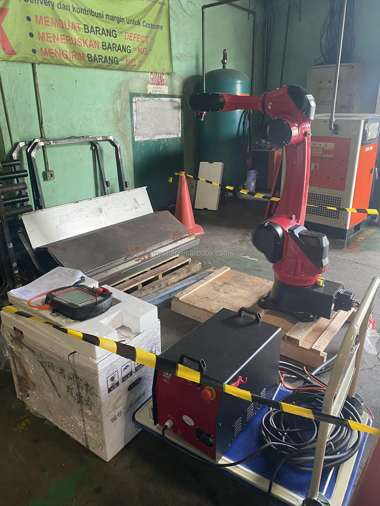 روبوت صناعي 6 محاور MIG نطاق روبوت لحام 1450 مللي متر مع مصدر طاقة MEGMEET Ehave CM350/آلة روبوت لحام #5