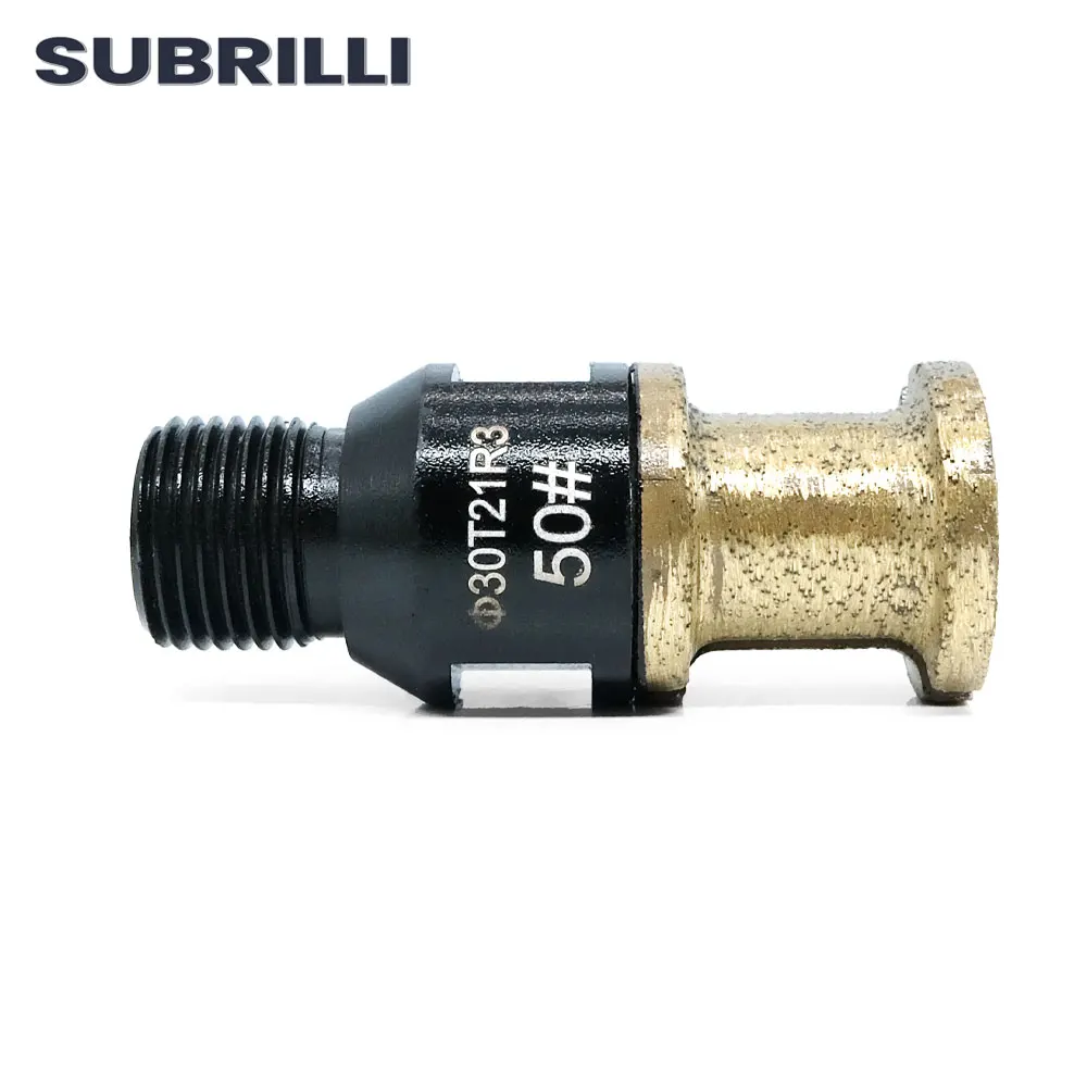 Imagem -03 - Subrilli-diamante Sinterizado Dedo Bit Roda Perfil para Edge Moagem Mármore de Granito Engineered Pedra Pia de Concreto 2gas Rosca