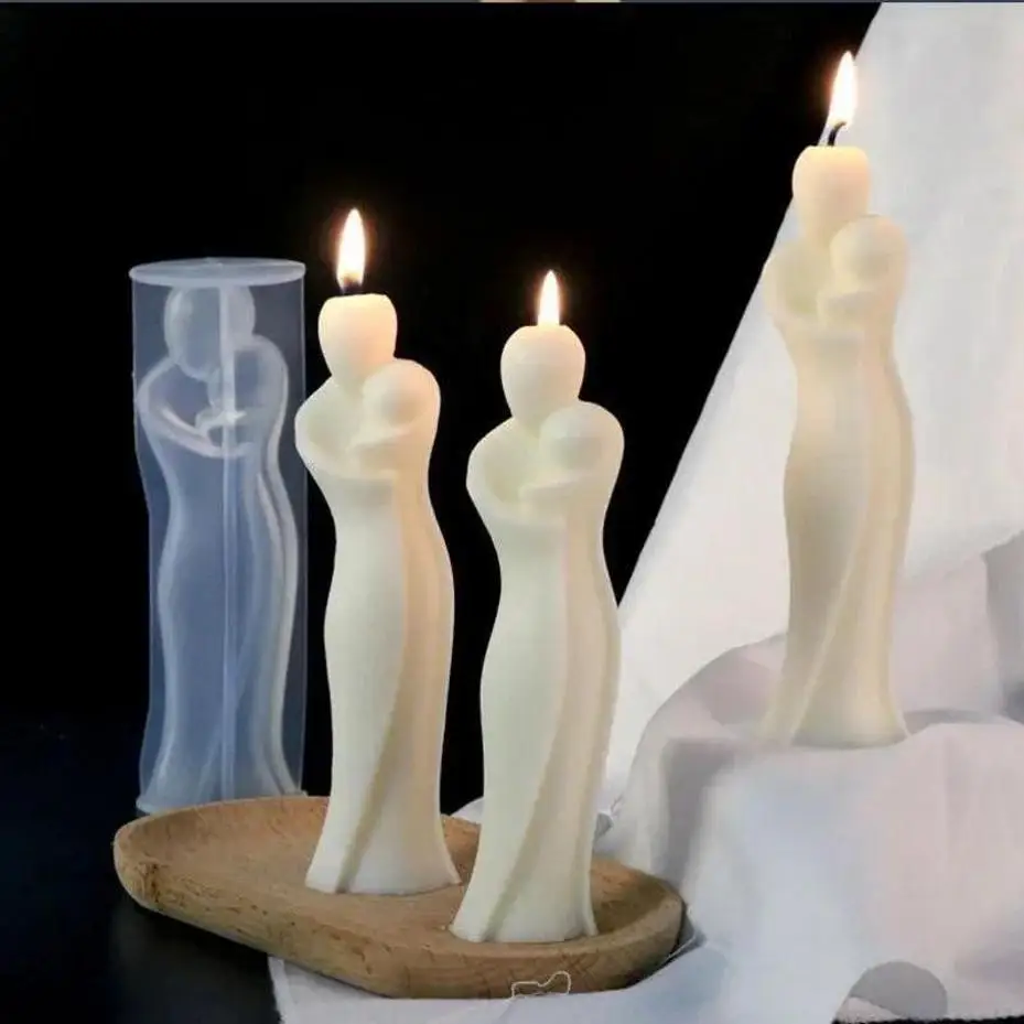 

1 Pcs Large 3D Mother And Child Silicone Candle Mold Carving Art Aromatherapy Plaster Home Decoration Mold Mother's Day Gift