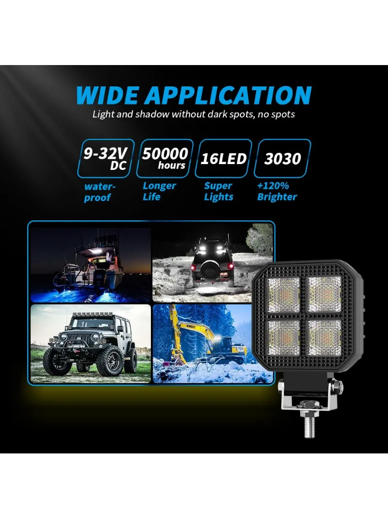 

Белый Желтый Автомобильный Светодиодный Рабочий Свет 3-дюймовый Толстый Алюминиевый Инженерный Вилочный Нагрузчик Автомобильный Свет Внедорожника Боковой Светильник А-Солонки