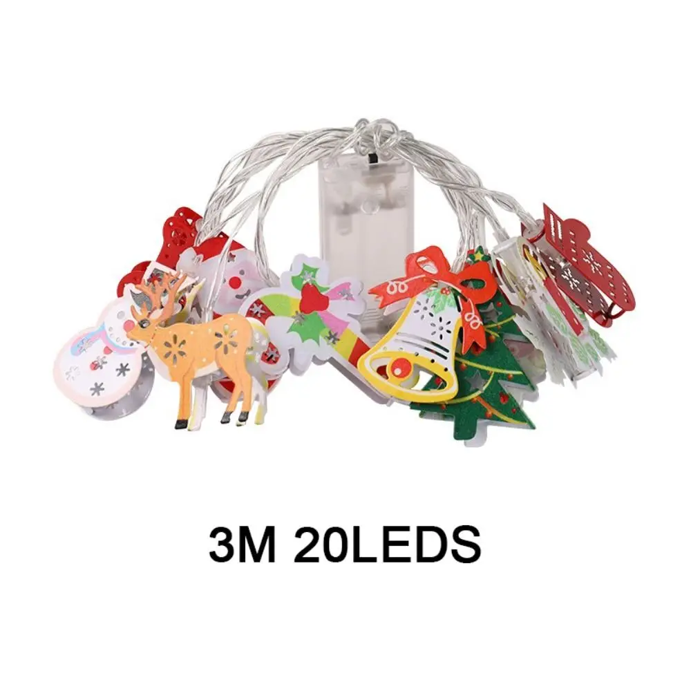 Cartoon Kerst LED Light String Elanden Vorm Kerstman Patroon Kerst Ornament String Light Ophangbare Sneeuwpop Figuur