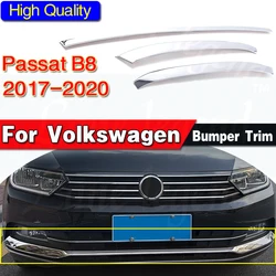 Rvs Voorbumper Trim Front Mesh Grill Bumper Cover Trim Voor Vw Volkswagen Passat B8 Sending 2017 2018 2019 2020