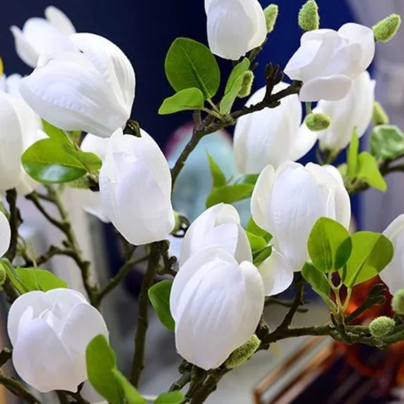 68CM 3D Artificial Magnolia Home Living Room Dining Table Decoration Floral Art Chinese Silk Flower Ornaments