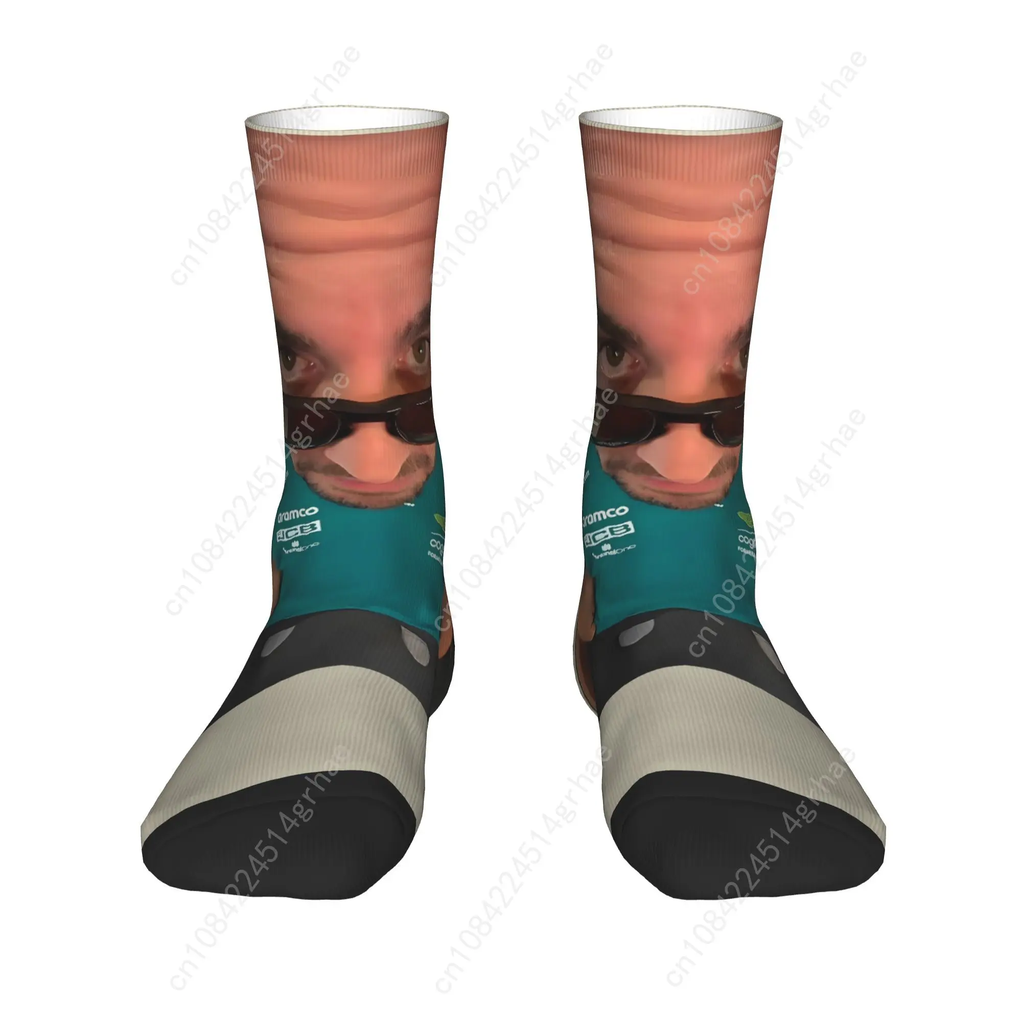 Fernandos Alonsos chaussettes de course Harajuku bas automne anti-dérapant unisexe hommes chaussettes conception douce chaussettes de sport de plein air