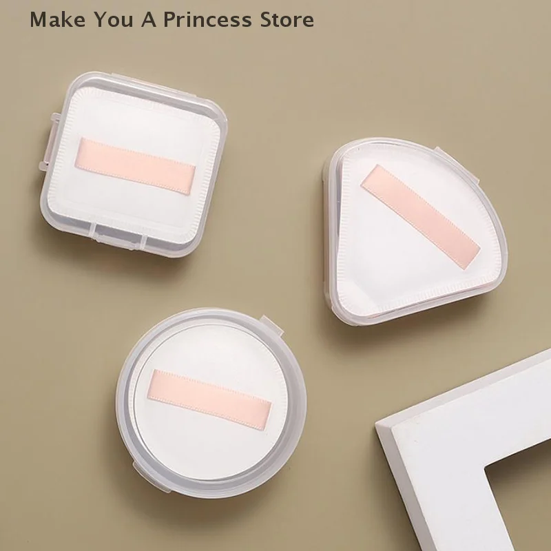 Custodia in plastica da 10 pezzi per soffio in spugna trasparente, borse per cosmetici da viaggio portatili, custodia per cosmetici