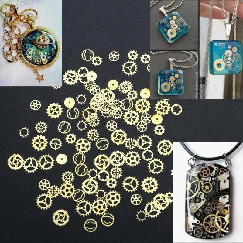 P9FE Mehrere Arten gemischter Steampunk-Charm-Harzfüller, Legierungs-Charm-Harzzubehör für die DIY-Herstellung von – Detail 6