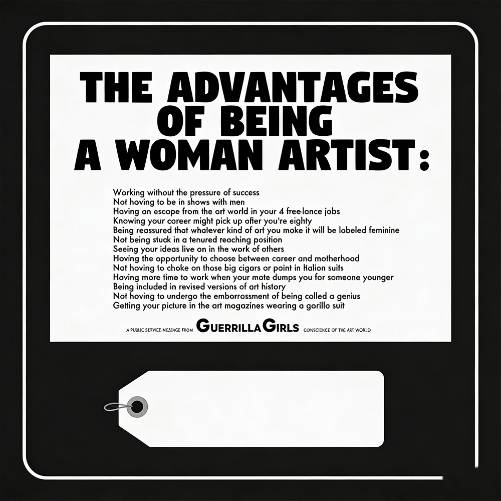 Female Artist Aesthetic Tapestry, Black & White Art Poster Wall Hanging, Artistic Print Canvas Core, Girls Bedroom Dorm Home Dec