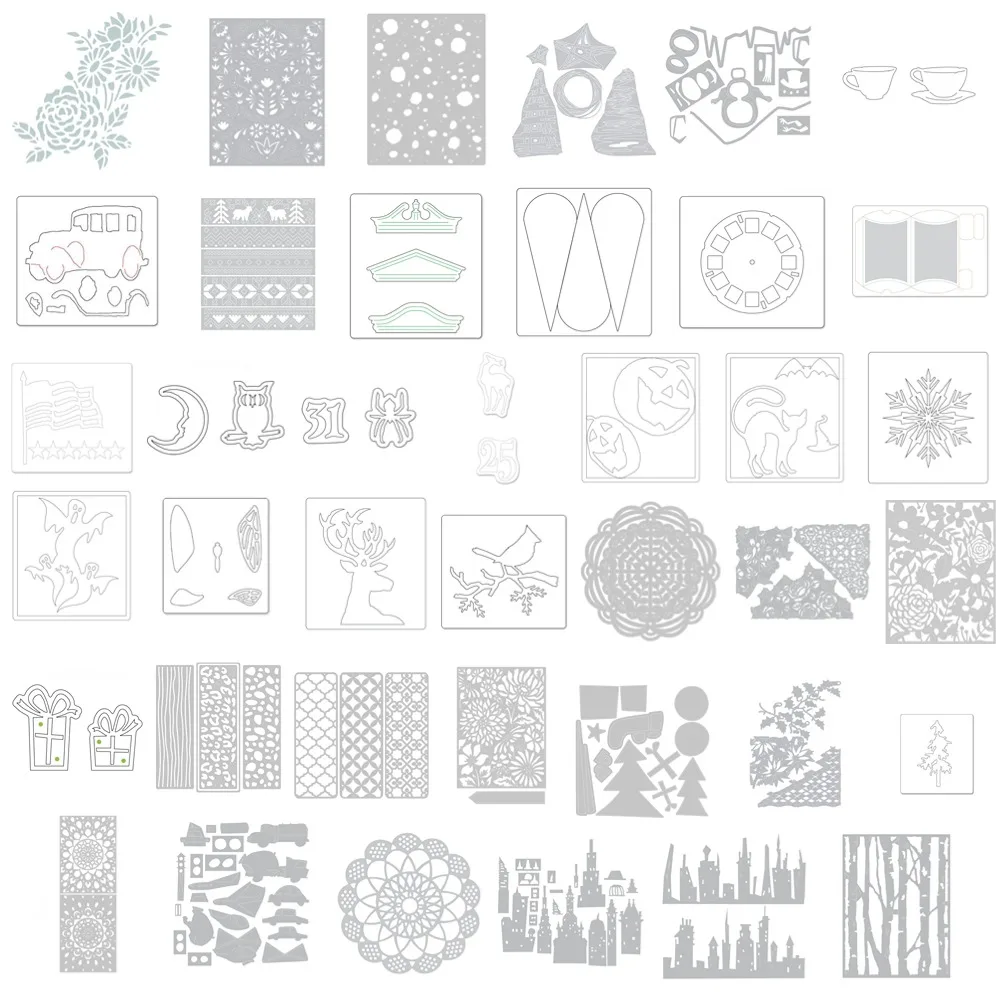 First-class Cityscape Skyline Die Cuts DIY Molds Scrapbooking Paper Making Crafts Template Handmade Decoration