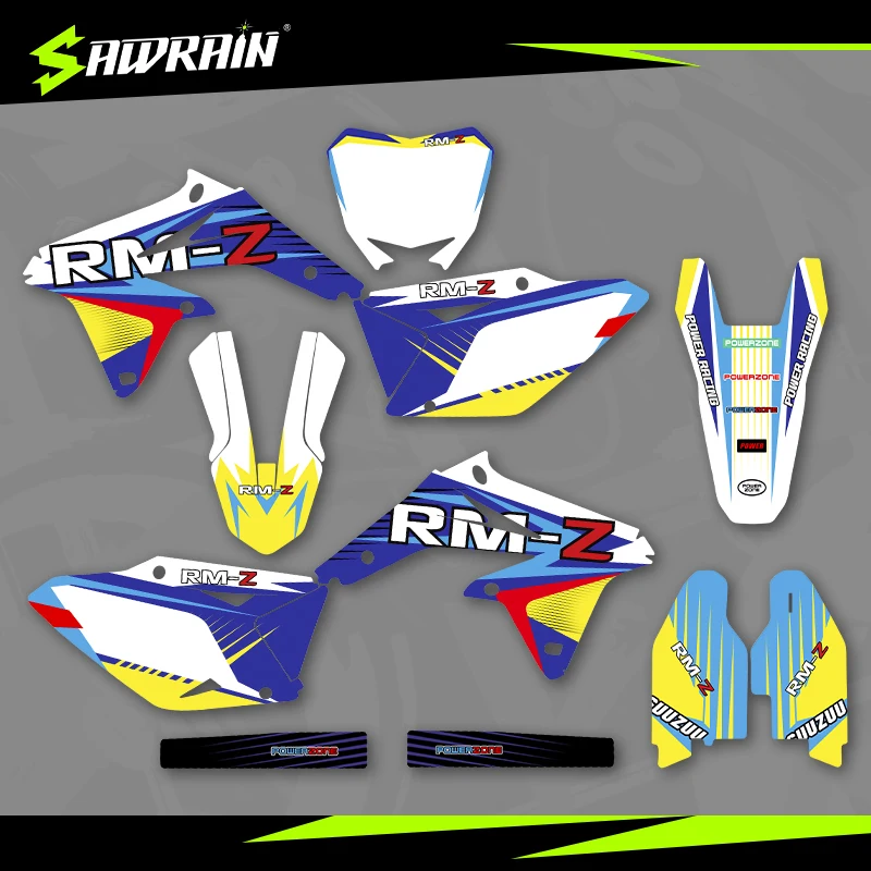 

Sawrain Motorcycle Graphics Backgrounds Decal Stickers Kits for SUZUKI 08-17RMZ450 02