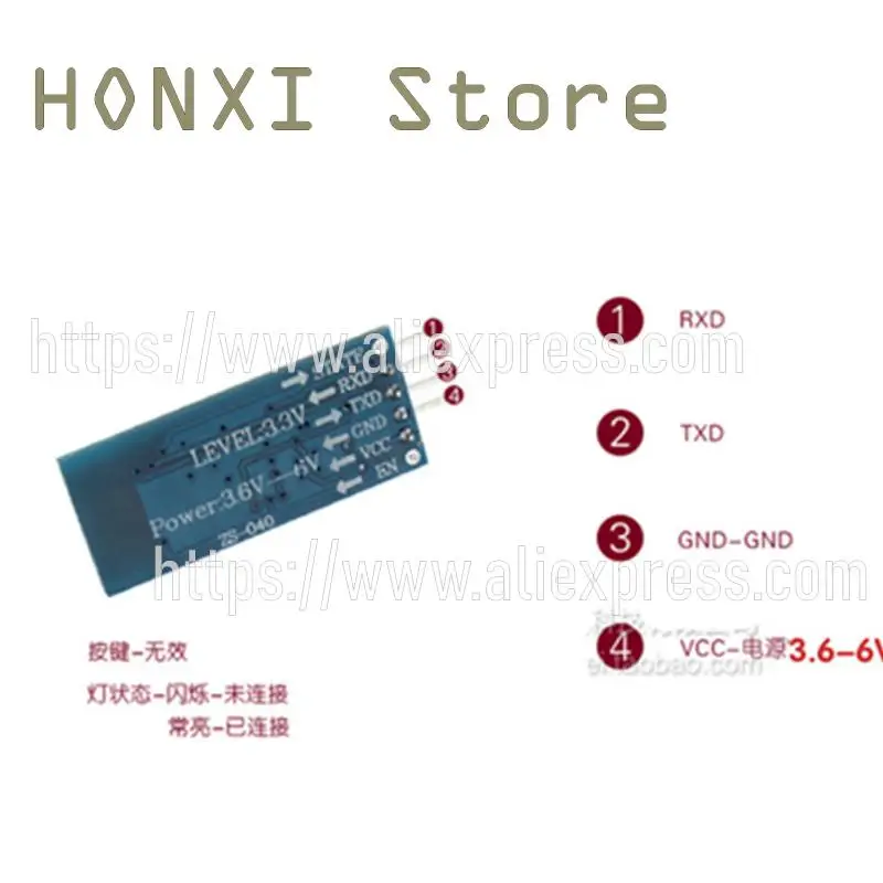 Módulo Porta Serial Bluetooth, Dados de Passagem Sem Fio, Microcomputador Single Chip, Compatível com HC-06, 51, 1Pc