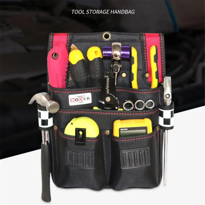 Professional Tool Bags Multi Pocket Rivet Reinforced Tool Belt Bag Portable Electrician Carpenter Screwdriver Hammer Take In